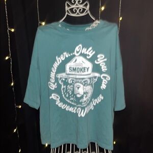 Smokey the Bear Crop Top Size XL
